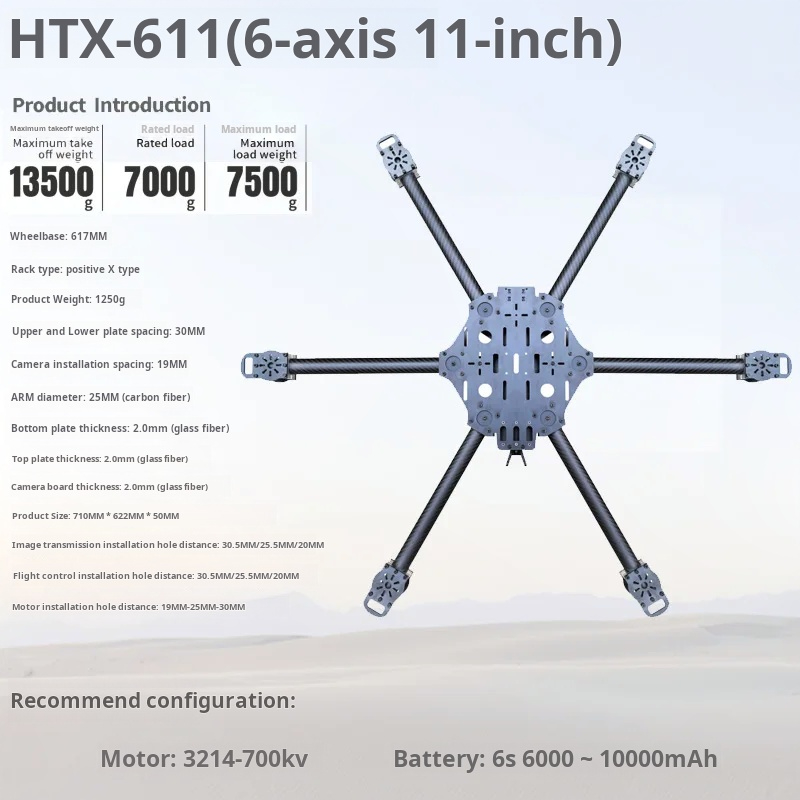 Rangka Drone Serat Karbon Enam - Drone Propeller ulasan dan harga